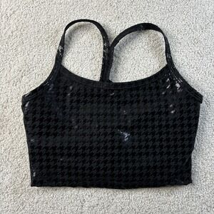 NWT Beyond Yoga Slim Racerback High Cropped Tank Bra Women's Size XS Houndstooth